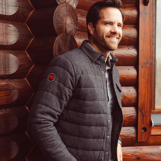 Man wearing Archer Herringbone Shirtjac 